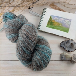 Hand Spun Wool Yarn #2 - blend BFL, merino and alpaca, Woolento, 183g