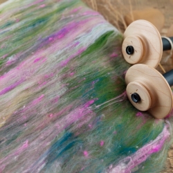 Art Batt No.5- mrino superfine with silk, for spinning and felting, Woolento