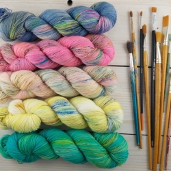 Ponožková pletací příze ručně barvená Woolento - Barbora
