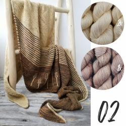 VILJAPELLOT - shawl knitting yarn set, Woolento silk-merino