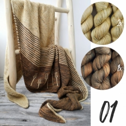VILJAPELLOT - shawl knitting yarn set, Woolento silk-merino