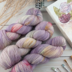 VIOLETTA - set pletací příze ombré, Woolento, ručně barvené