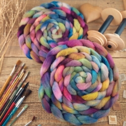 Color mix 2 - Woolento roving for spinning, Slovak merino, hand dyed