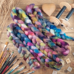 Color mix 2 - Woolento roving for spinning, Slovak merino, hand dyed