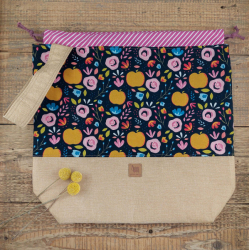 Knitting Project Bag, XL, apple