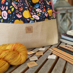 Knitting Project Bag, XL, apple
