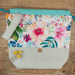 Knitting Project Bag, XL, aquarell
