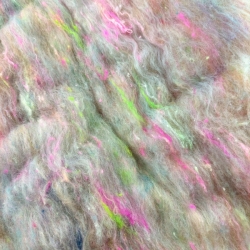 Art Batt No.2- barevný mix merino a hedvábí na předení a plstění, Woolento