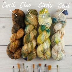 priadza na pletenie ručne farbená merino fingering single - fade set Cyril