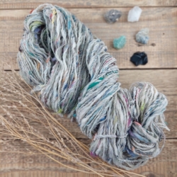 Hand Spun Wool Yarn #4 - merino and recycled yarns