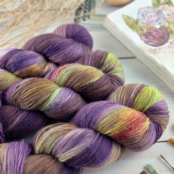 VIOLETTA - set pletací příze ombré, Woolento, ručně barvené