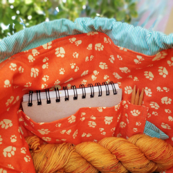 Knitting Project Bag, XL, blue