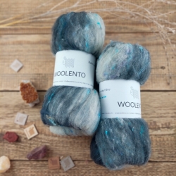 Art Batt No.7- merino wool with silk for spinning and felting