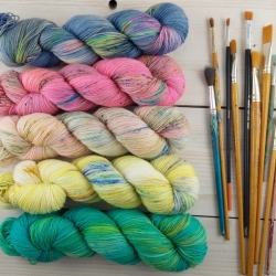 Knitting sock yarn hand dyed Woolento -Barbora