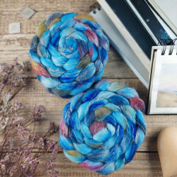 MODRÁ/ BORDOVÁ česanec merino a ľan | Woolento