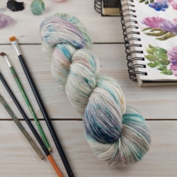 BERENIKA - white - fine merino fingering, Woolento, hand dyed knitting yarn