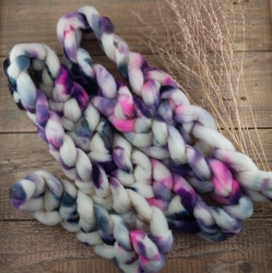 White purple pink wool roving for spinning felting slovak fine merino Woolento