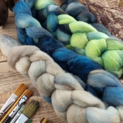 BLUE/ GREEN/ BEIGE hand-dyed local merino wool | Woolento