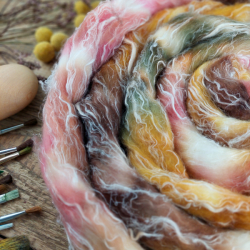 HNEDÁ/ ZLATÁ/ RUŽOVÁ  česanec merino a ľan | Woolento