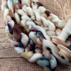 White brown blue wool roving for spinning felting slovak fine merino Woolento