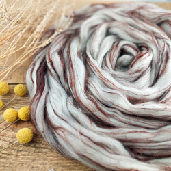 BIELA/ HNEDÁ česanec merino a ľan | Woolento