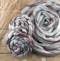BIELA/ HNEDÁ česanec merino a ľan | Woolento