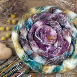 BORDÓ MIX  česanec merino a ľan | Woolento 
