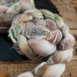 BÉŽOVÝ MIX 1  česanec merino a ľan | Woolento 