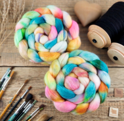 ŽIARIVÝ MIX ručne farbený česanec merino vlny | Woolento