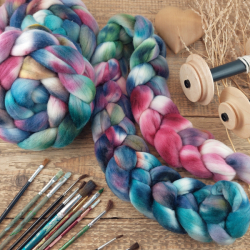 BORDÓ/ PETROLEJ  česanec merino extra jemné | Woolento