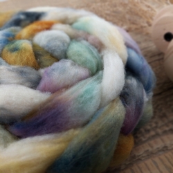 merino wool roving carded hand spinning felting , Woolento handmade pastel