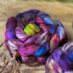 COLOR MIX 2 fibre roving merino with flax (linen)| Woolento
