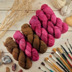 ELA - hand dyed knitting yarn set, Woolento