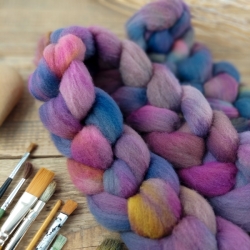 FIALOVÝ MIX ručne farbená lokálna merino vlna | Woolento