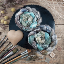 ŠEDÁ/ HNEDÁ! TEAL česanec merino a ľan | Woolento