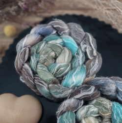 ŠEDÁ/ HNEDÁ! TEAL česanec merino a ľan | Woolento