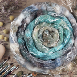 ŠEDÁ/ HNEDÁ/ TEAL česanec merino a ľan | Woolento