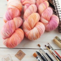 ručne farbená pletacia priadza merino fingering Woolento Geraldine