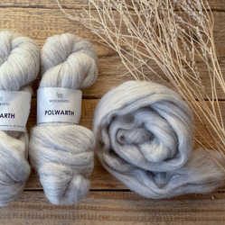 POLWARTH NATUR GREY, jemná česaná vlna