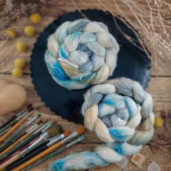 SLONOVINOVÁ/ MODRÁ  česanec merino a ľan | Woolento