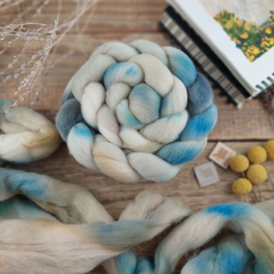 SLONOVINOVÁ/ MODRÁ merino vlna ručne farbená | Woolento