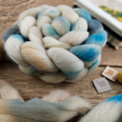 SLONOVINOVÁ/ MODRÁ merino vlna ručne farbená | Woolento