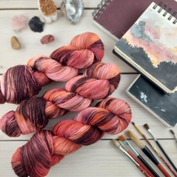 KATRIN- hand dyed wool yarn, fine merino fingering, Woolento