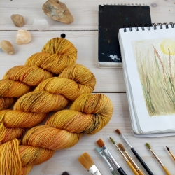 hand dyed knitting wool yarn fine merino DK Woolento Lujza orange