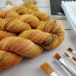 vlna na pletenie ručne farbená jemné merino DK Woolento Lujza oranžová