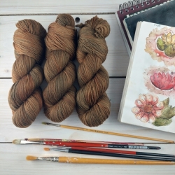 ELA - hand dyed knitting yarn set, Woolento