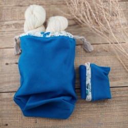 Modrá projektová kapsa na pletení, malá