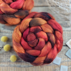 ORANŽOVÁ/ HNEDÁ česanec merino a kid mohér | Woolento