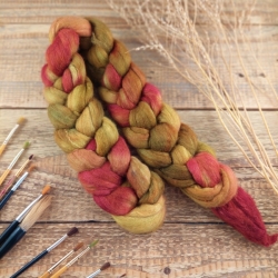 OLIVY /VÍNO ručne farbený česanec merino a hodváb | Woolento