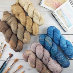 silk and merino fingering hand knitting yarn dyed by Woolento 